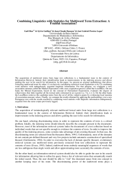 Combining Linguistics with Statistics for Multiword Term Extraction