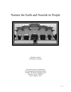 Nurture the Earth and Nourish its People