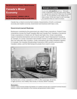 Canada`s Mixed Economy