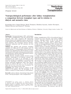 Neuropsychological performance after kidney