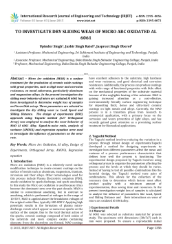 to investigate dry sliding wear of micro arc oxidated al 6061