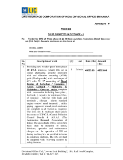 Financial Bid for hiring 40 KVA DG Set for DO CELL