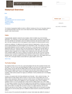 Historical Overview - First Parish Congregational Church