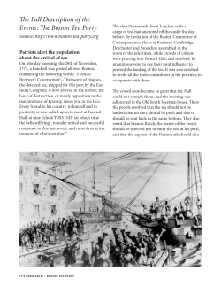 The Boston Tea Party - Baltimore Urban Debate League