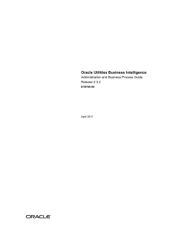 Oracle Utilities Business Intelligence