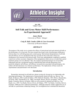 Self-Talk and Gross Motor Skill Performance