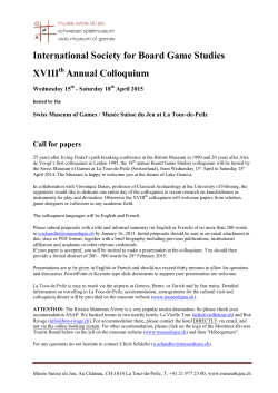 International Society for Board Game Studies XVIII Annual Colloquium