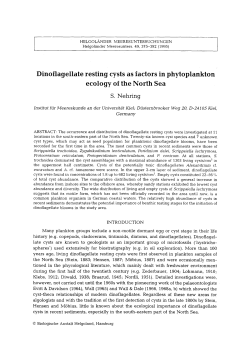 Dinoflagellate resting cysts as factors in phytoplankton ecology of