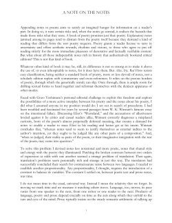 "A Note on the Notes" and notes on the poems