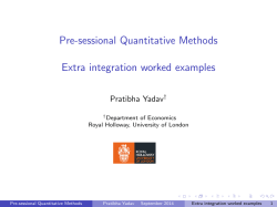 Pre-sessional Quantitative Methods Extra integration worked