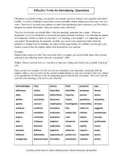 Effective Verbs for Introducing Quotations