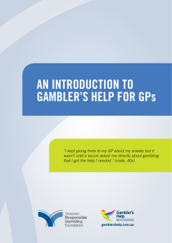 Introduction to Gambler`s Help for GPs