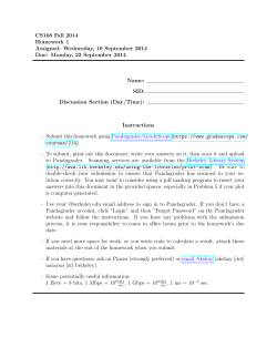CS168 Fall 2014 Homework 1 Assigned: Wednesday, 10