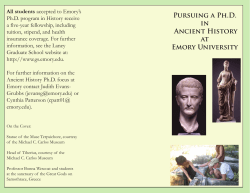 Emory University`s PhD program in Ancient History
