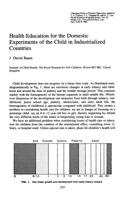 Health Education for the Domestic Experiments of the Child in