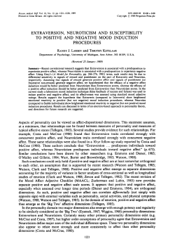 extraversion, neuroticism and susceptibility to positive and negative