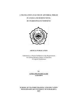 A TRANSLATION ANALYSIS OF ADVERBIAL PHRASE IN ANGELS