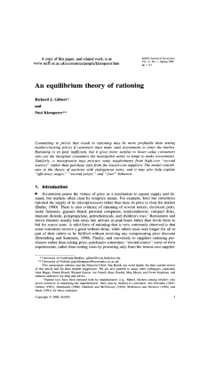 An Equilibrium Theory of Rationing