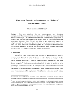 A Note on the Categories of Unemployment in a Principles of