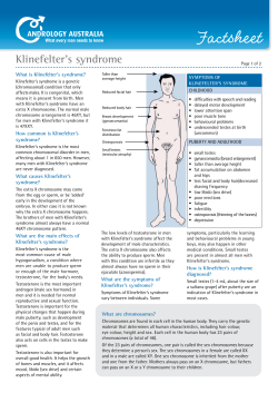 Fact sheet: Klinefelter`s syndrome