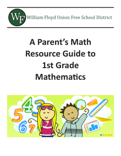 A Parent`s Math Resource Guide to 1st Grade Mathematics