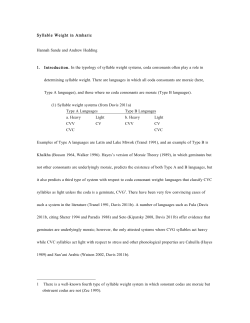 Syllable weight in Amharic.