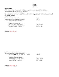 HesssLawPractice Problems KEY