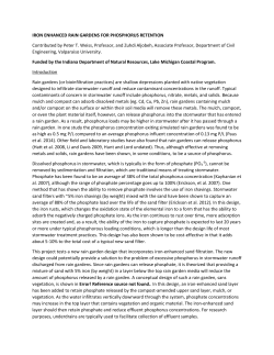 IRON ENHANCED RAIN GARDENS FOR PHOSPHORUS