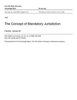 The Concept of Mandatory Jurisdiction