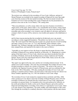 History of Cross Creek Twp. - Fort Cherry School District