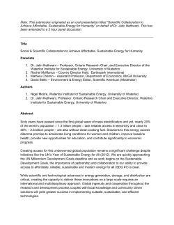 Note: This submission originated as an oral presentation titled