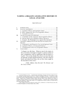 taming a dragon: legislative history in legal