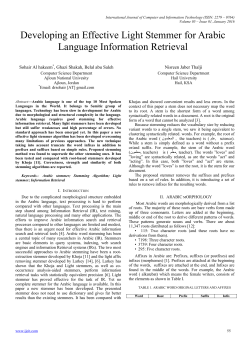 Developing an Effective Light Stemmer for Arabic Language