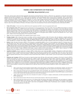 terms and conditions of purchase biofire diagnostics, llc