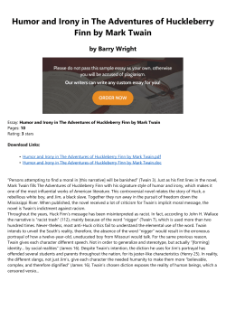 Humor and Irony in The Adventures of Huckleberry Finn by Mark