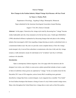 Forever Vintage: How Changes in the Fashion Industry Helped