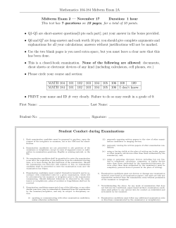 Exam A - UBC Math