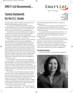 EMILY`s List Recommends&hellip; Tammy Duckworth for the U.S. Senate