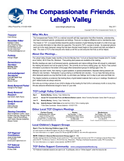 May 2011 TCF News - LehighValleyTCF.org