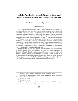 Unholy Parallels between McCleskey v. Kemp and Plessy v. Ferguson