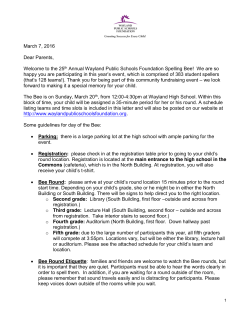 March 7, 2016 Dear Parents, Welcome to the 25th Annual Wayland