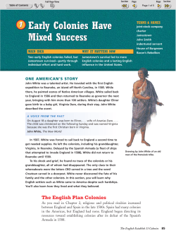 Early Colonies Have Mixed Success Early