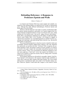 Defending Deference: A Response to Professors Epstein and Wells