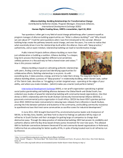 Alliance-Building - International Human Rights Funders Group