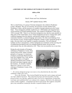a history of the german settlers in washtenaw county