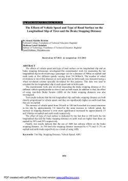 The Effects of Vehicle Speed and Type of Road Surface on the