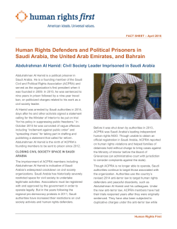 Human Rights Defenders and Political Prisoners in Saudi Arabia