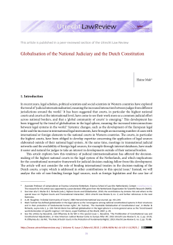Globalisation of the National Judiciary and the Dutch Constitution