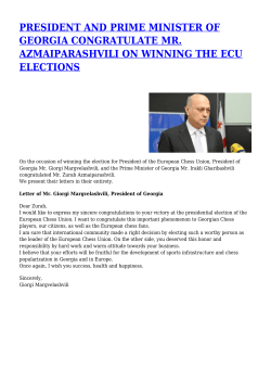 president and prime minister of georgia congratulate mr