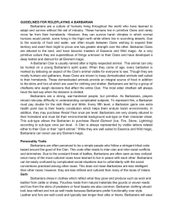 GUIDELINES FOR ROLEPLAYING A BARBARIAN
